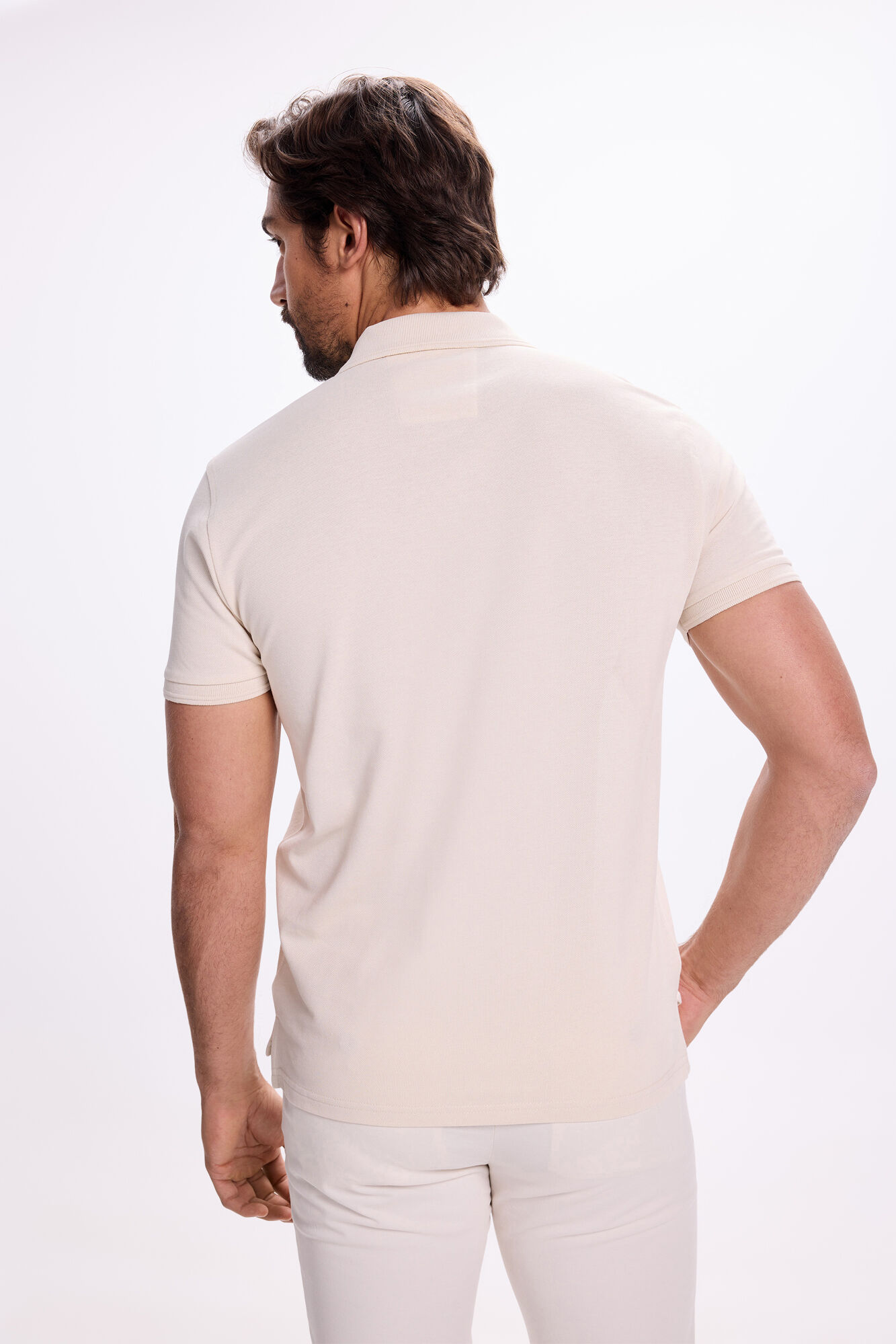 Milano Polo b&aacute;sico de piqu&eacute; Beige