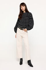 Fifty Outlet Blusa fluida canesú Negro