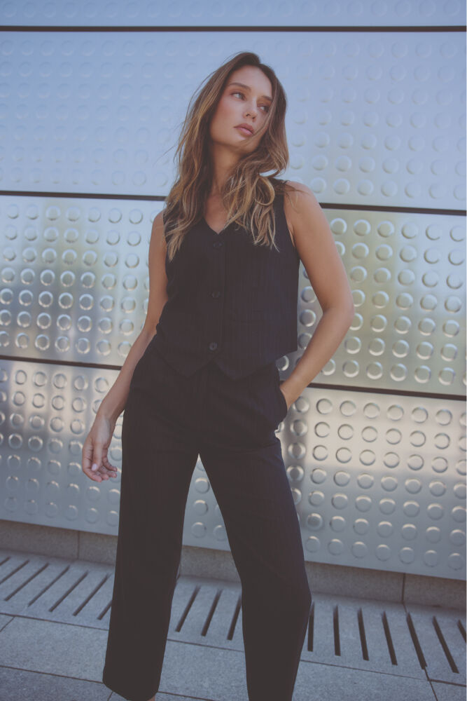 Milano Chaleco sastre de raya sastrero azul marino