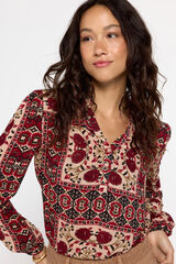 Fifty Outlet Blusa estampada plumetí Rojo