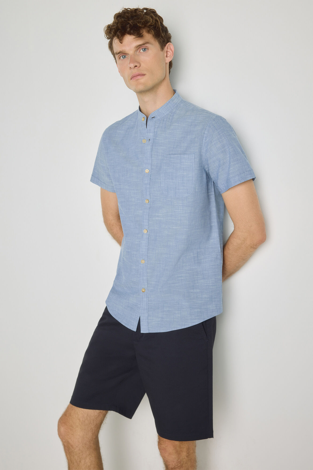 Milano Camisa cuello mao manga corta