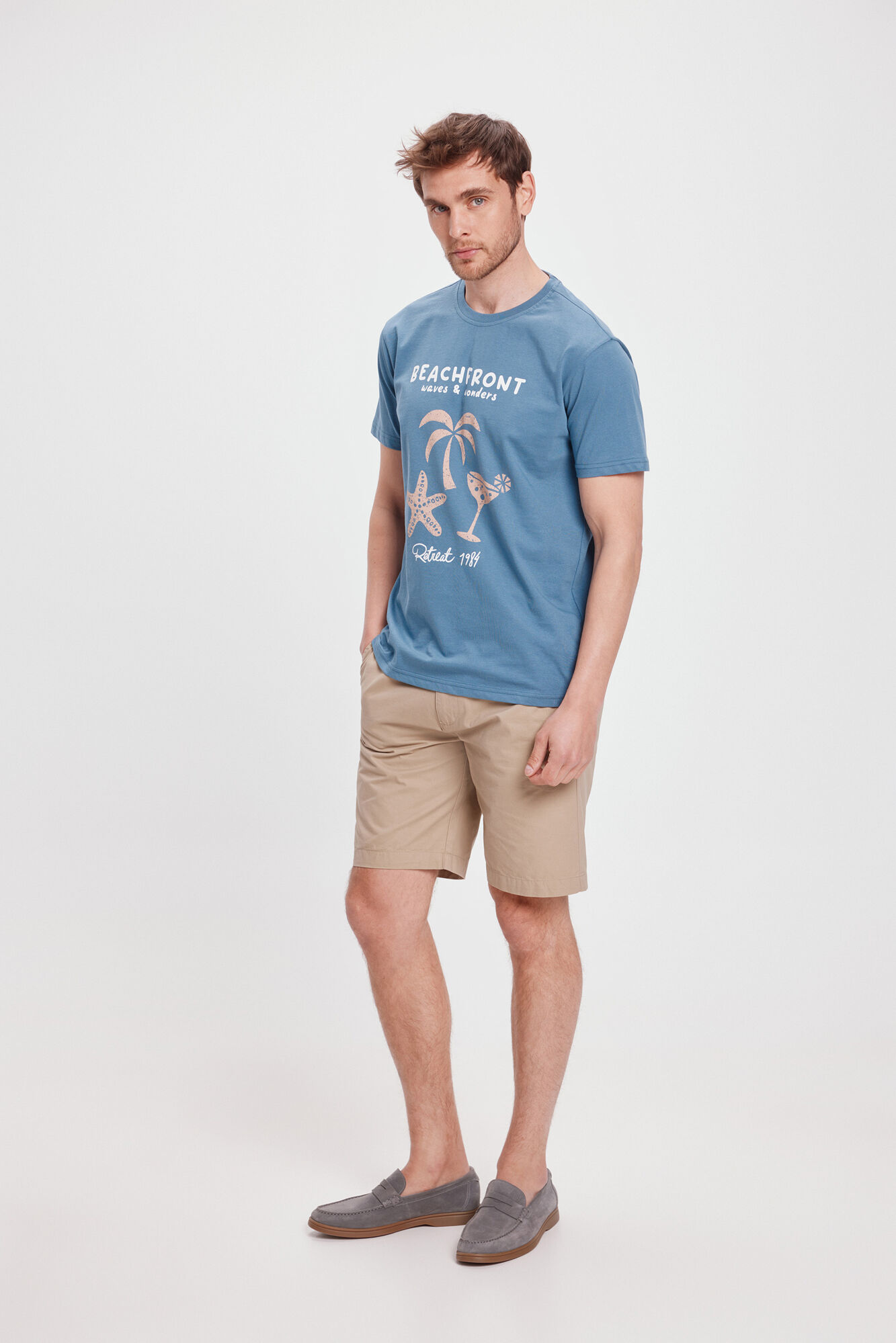 Milano Camiseta Estampada Azul Claro
