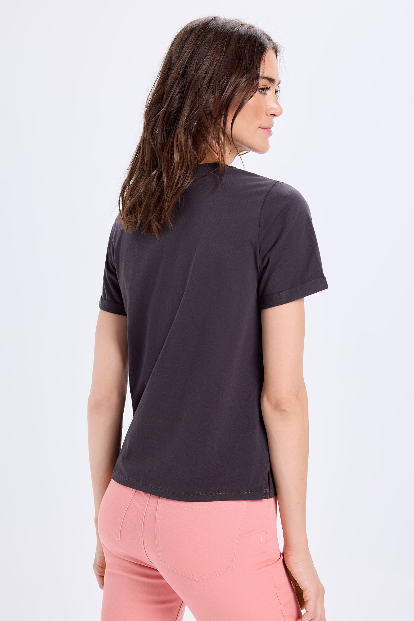 Milano Playera con efecto lavado y estampado de Minnie Mouse Negro