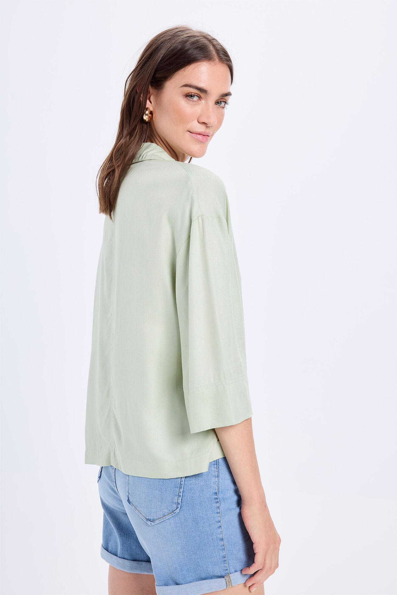 Milano Blusa con cuello de polo Verde