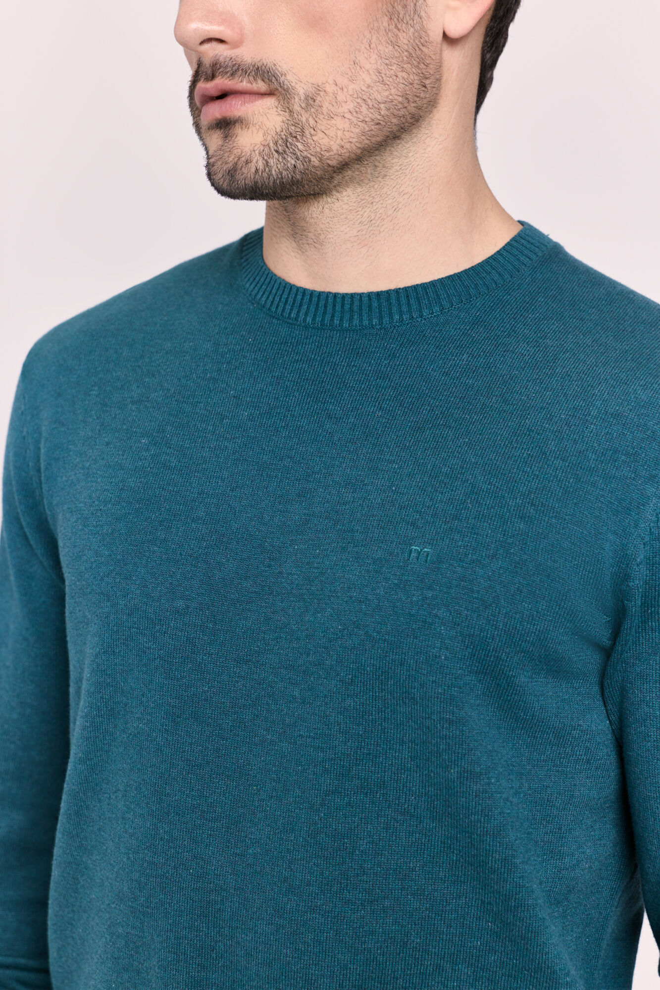 Milano Su&eacute;ter cuello redondo ajustado Azul