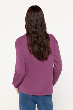 Fifty Outlet Sudadera estampada bajo con faldon Morado/Lila