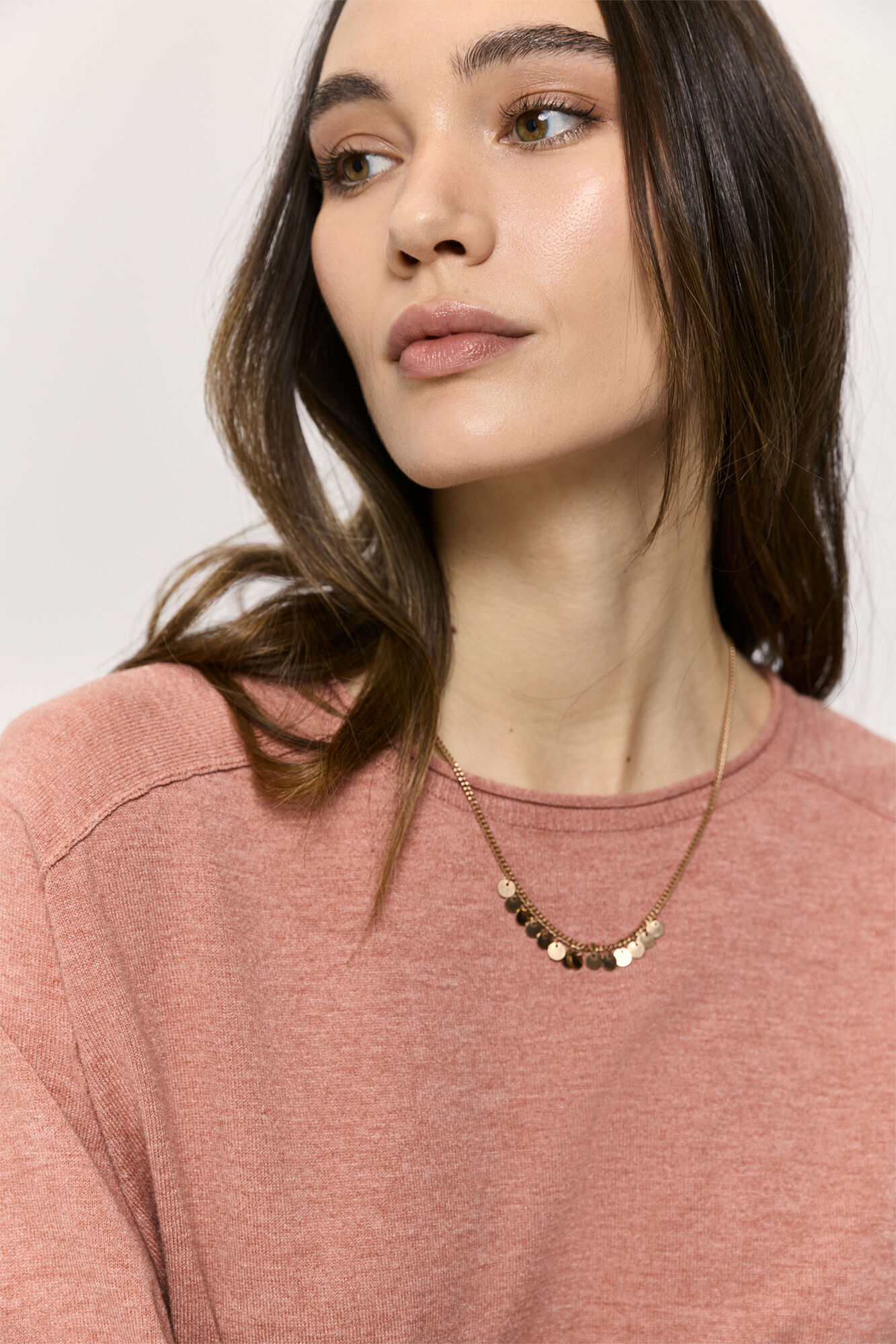Milano Su&eacute;ter cuello redondo manga corta Rosa