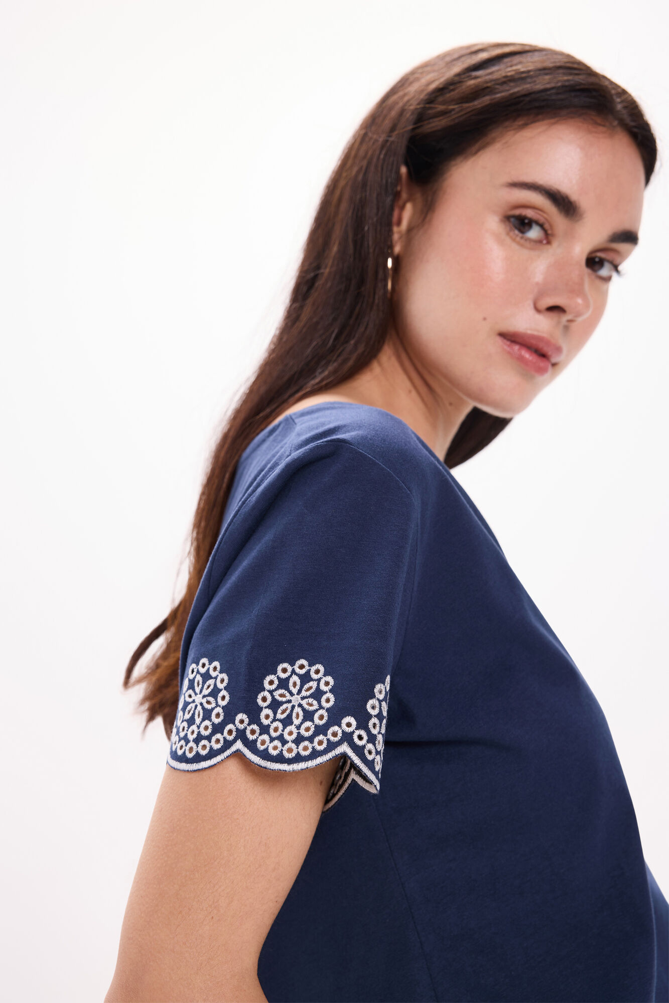 Milano Playera bordado de manga corta con cuello en PICO