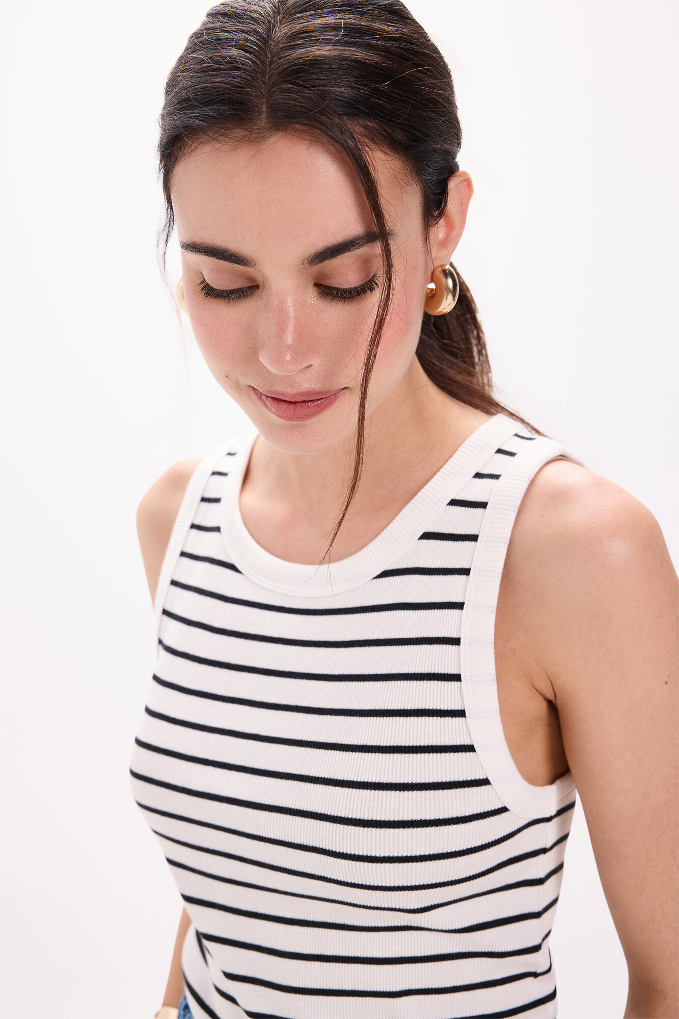 Milano Manga de rayas natural