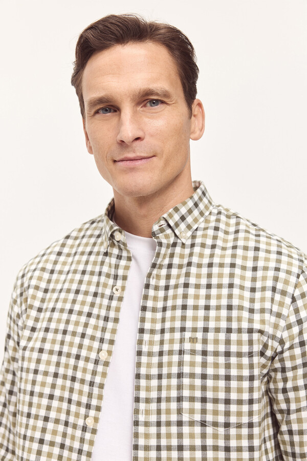 Milano Camisa Twill Cuadros Verde