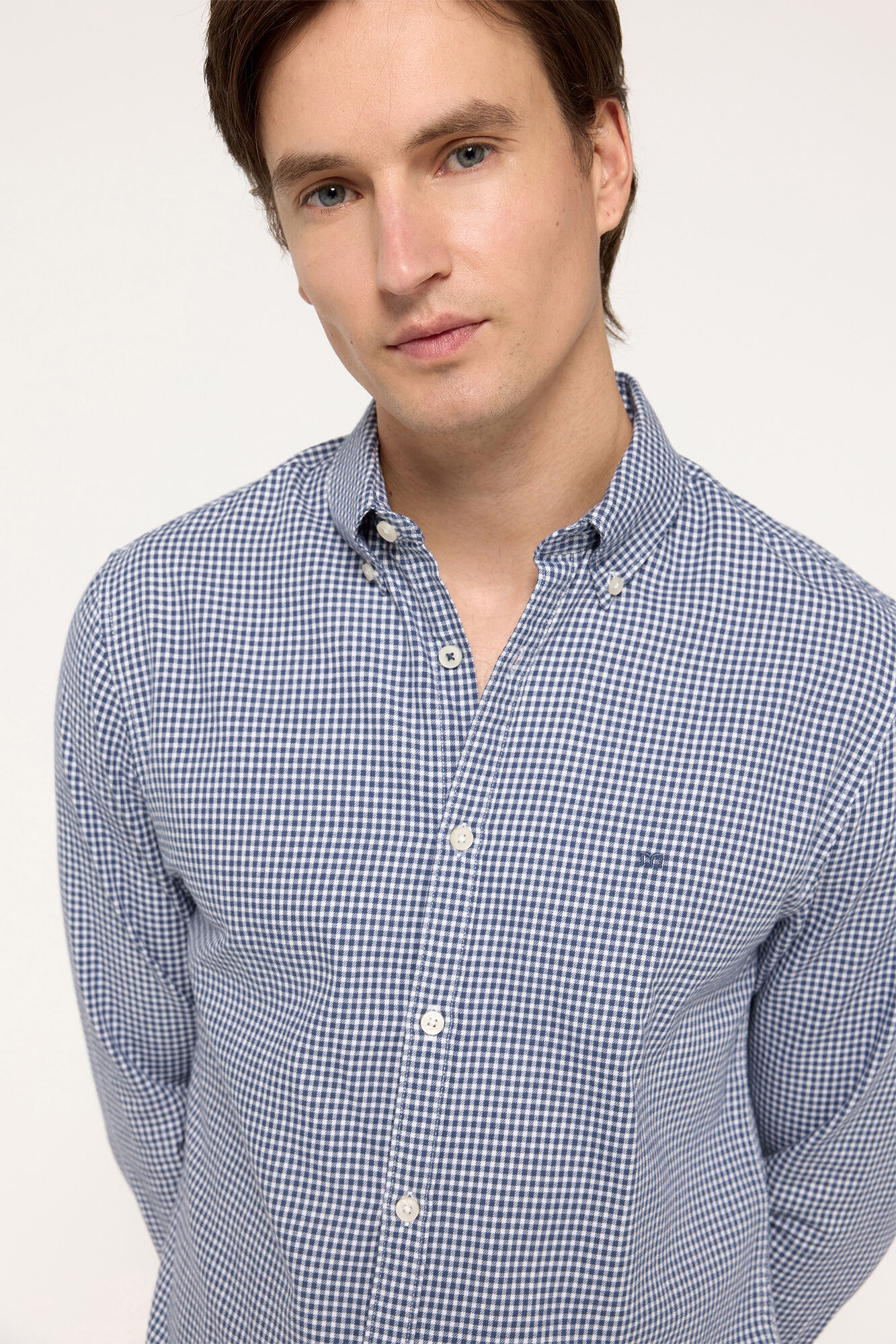 Milano Camisa Twill Cuadros Azul