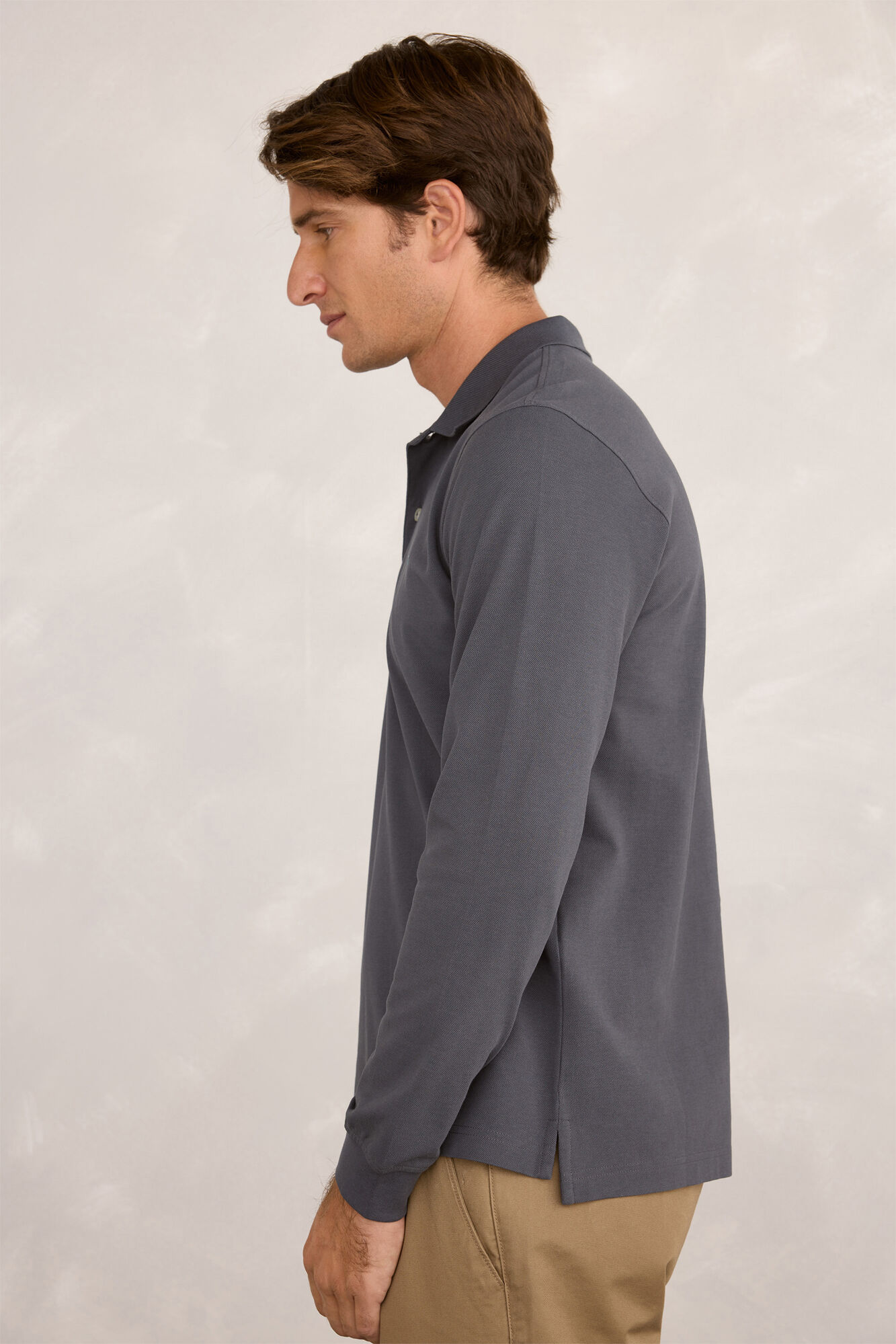 Milano Polo de rugby de manga larga Gris Oscuro