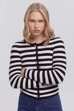 Fifty Outlet Chaqueta punto de rayas bicolor de algodón natural
