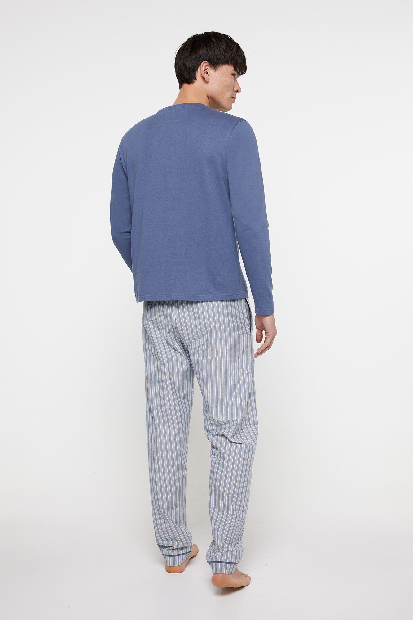 Milano Pijama Algod&oacute;n Cuadros. Azul