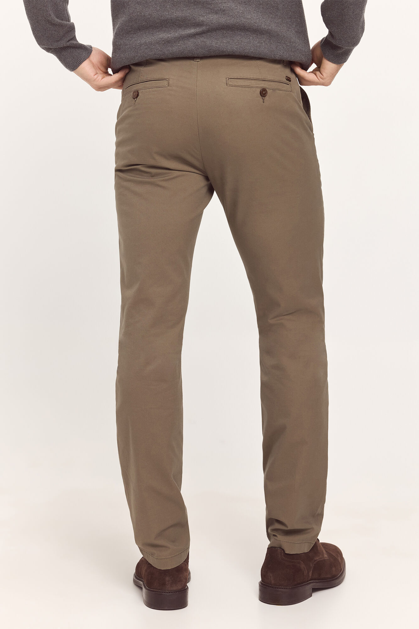 Milano Pantal&oacute;n Chino B&aacute;sico Liso Kaki Oscuro