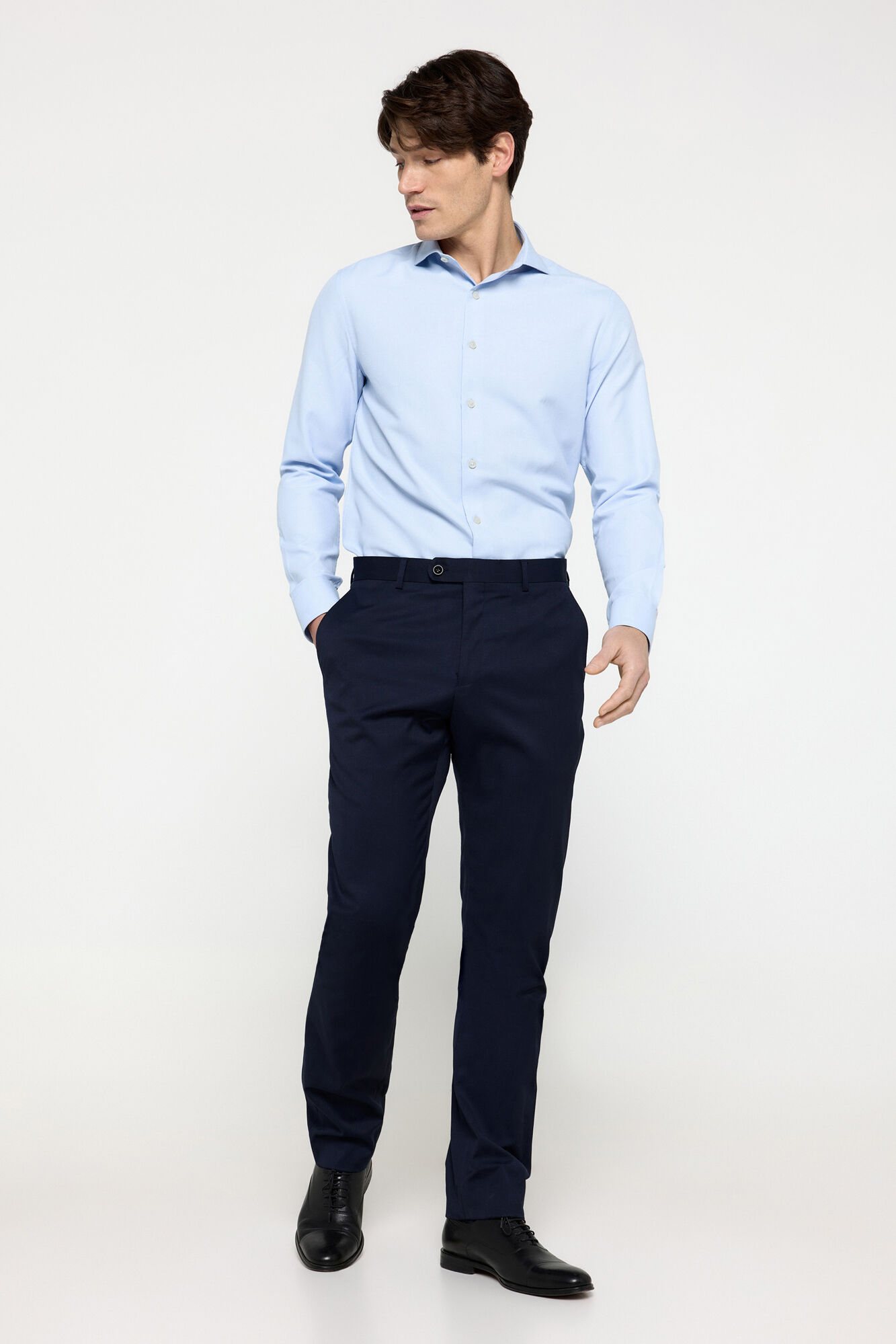 Milano Camisa Vestir Estructura Milano Azul