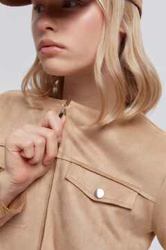 Fifty Outlet Chamarra beige efecto ante Beige