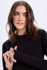 Fifty Outlet Playera de manga larga con calidad estructurada. Negro