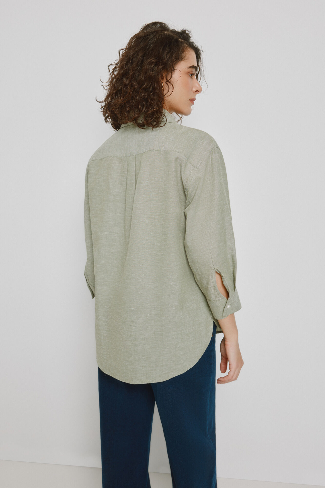 Milano Camisa cuello camisero Kaki Claro