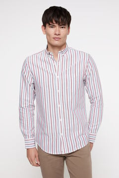 Fifty Outlet Camisa Oxford Rayas Granate