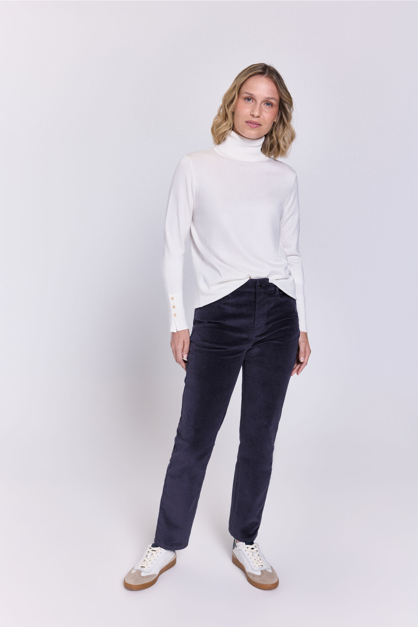 Milano Jersey de cuello de viscosa Blanco