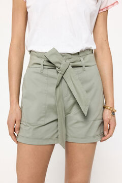 Fifty Outlet Bermudas estilo paperbag con cinturón Azul