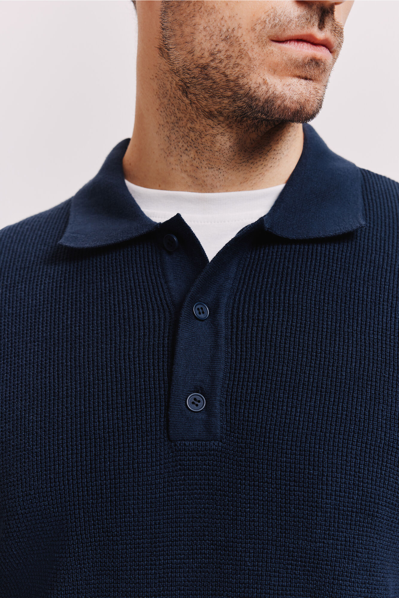 Milano Su&eacute;ter cuello polo Navy