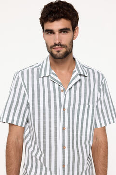 Fifty Outlet Camisa solapa rayas Verde