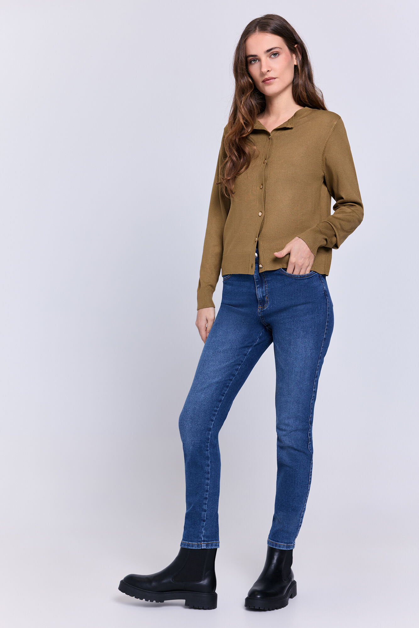 Milano C&aacute;rdigan delgado botones dorados Arena