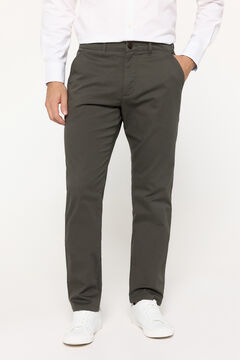 Fifty Outlet Pantalón chino básico Kaki Oscuro