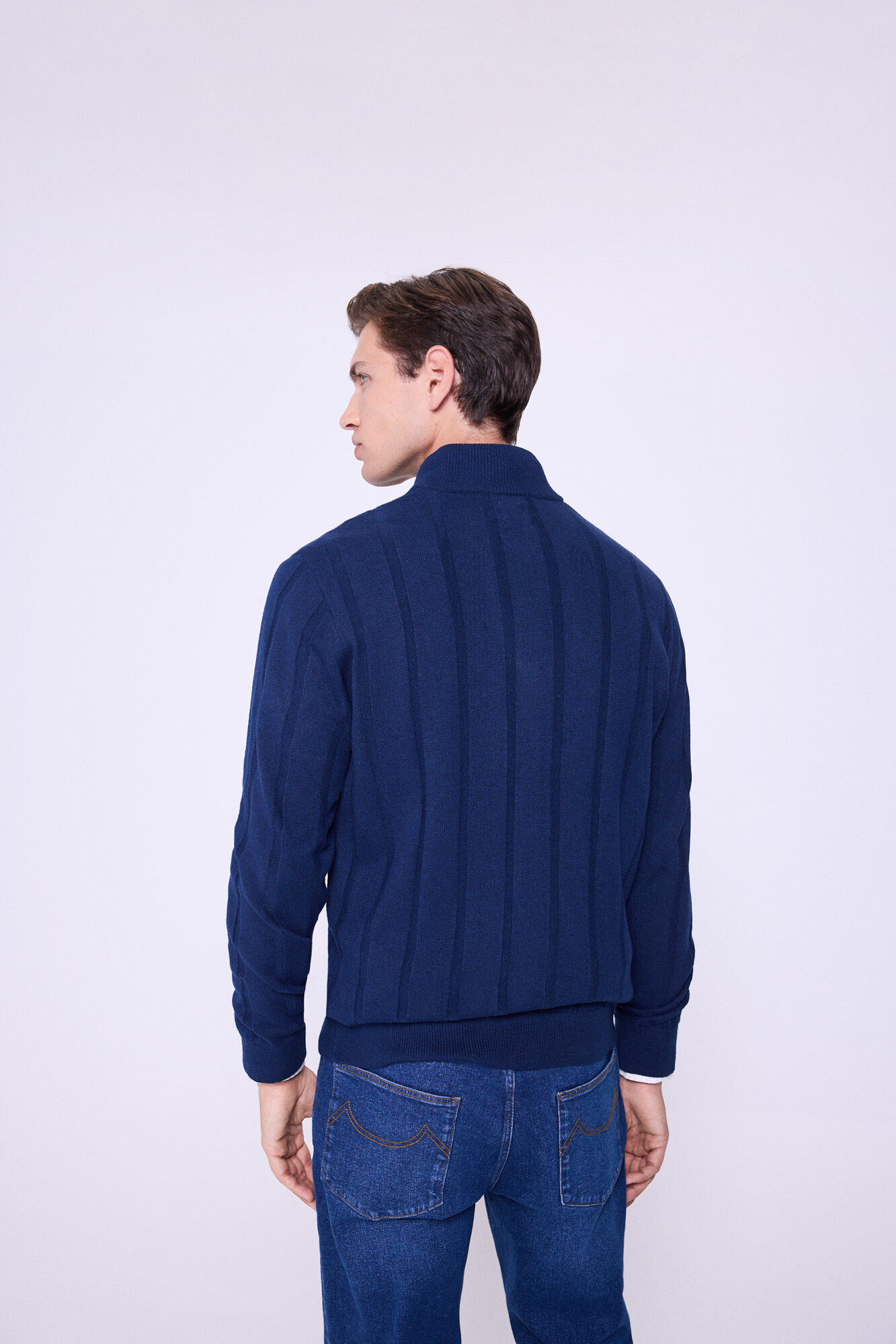 Milano C&aacute;rdigan con cierre de cremallera Navy