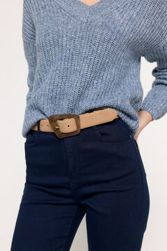Fifty Outlet Cinturón hebilla nacar Beige