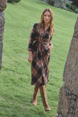 Milano Vestido camisa a cuadros Beige