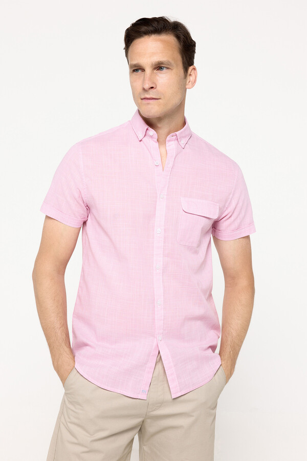 Milano Camisa slub lisa Granate