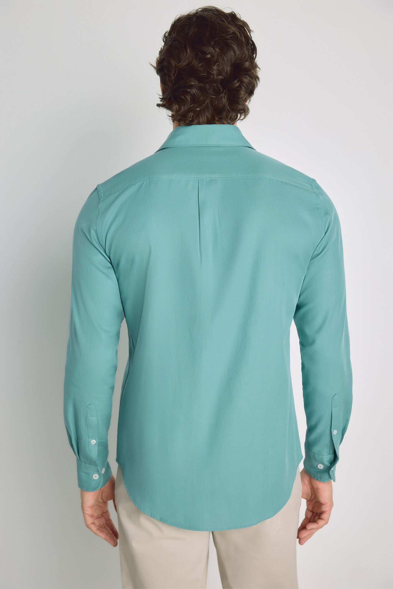 Milano Camisa lisa de manga larga Azul