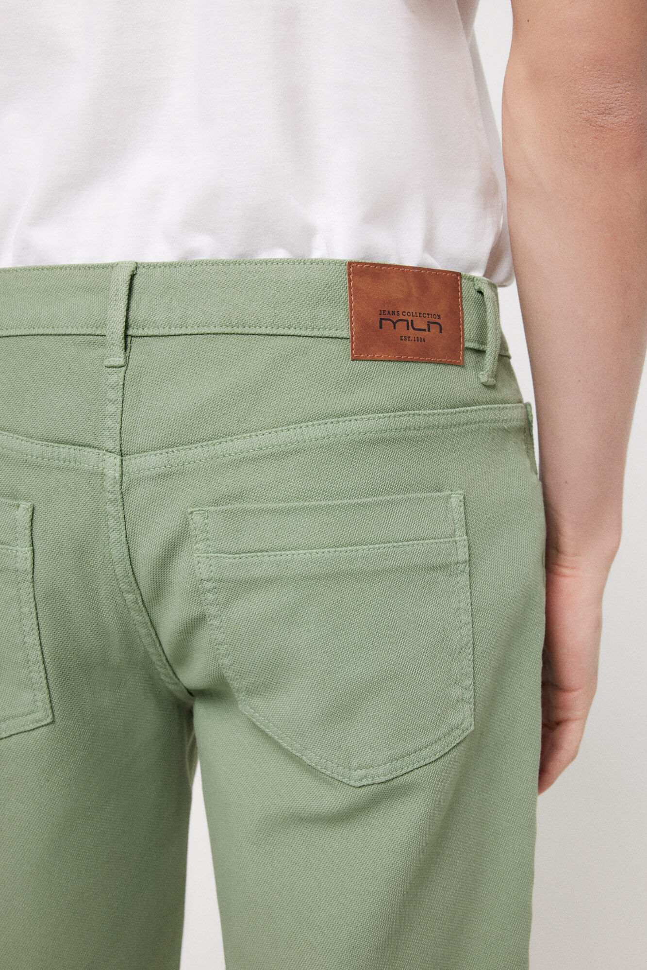 Milano Bermudas denim estructura. Verde