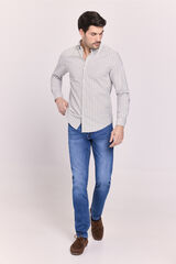 Milano Camisa rayas manga larga Kaki Claro