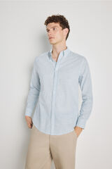 Milano Camisa de rayas manga larga Azul Claro
