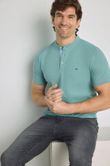 Milano Polo manga corta cuello mao Azul