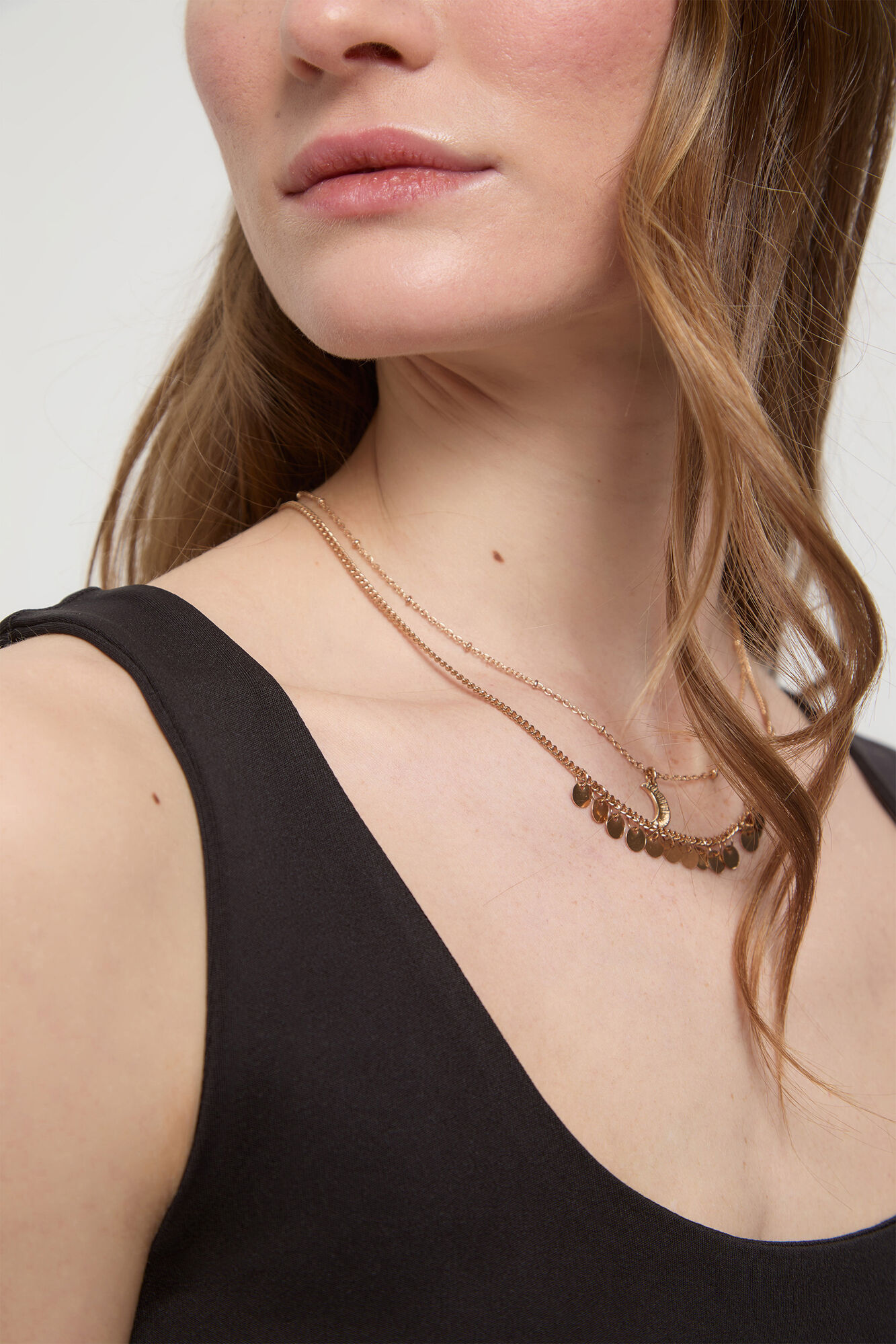 Milano Camiseta el&aacute;stica tirante ancho Negro