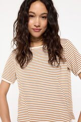 Milano Playera rayas manga corta algod&oacute;n modal Naranja