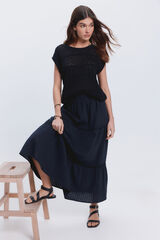 Fifty Outlet Falda larga vuelo Negro