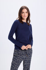 Milano Jersey de algodón con detalle de lurex Navy