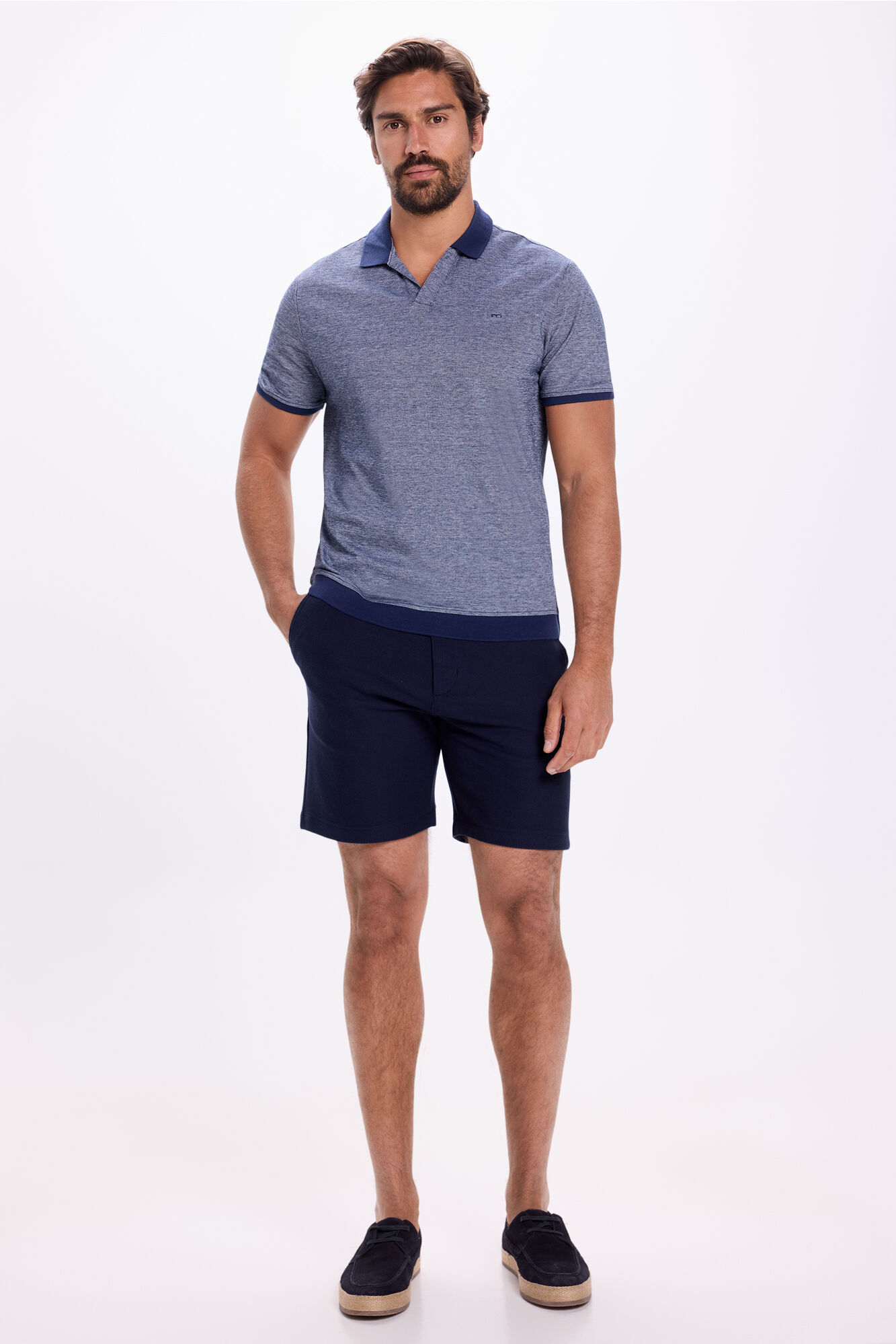 Milano Polo Cuello Abierto Negro