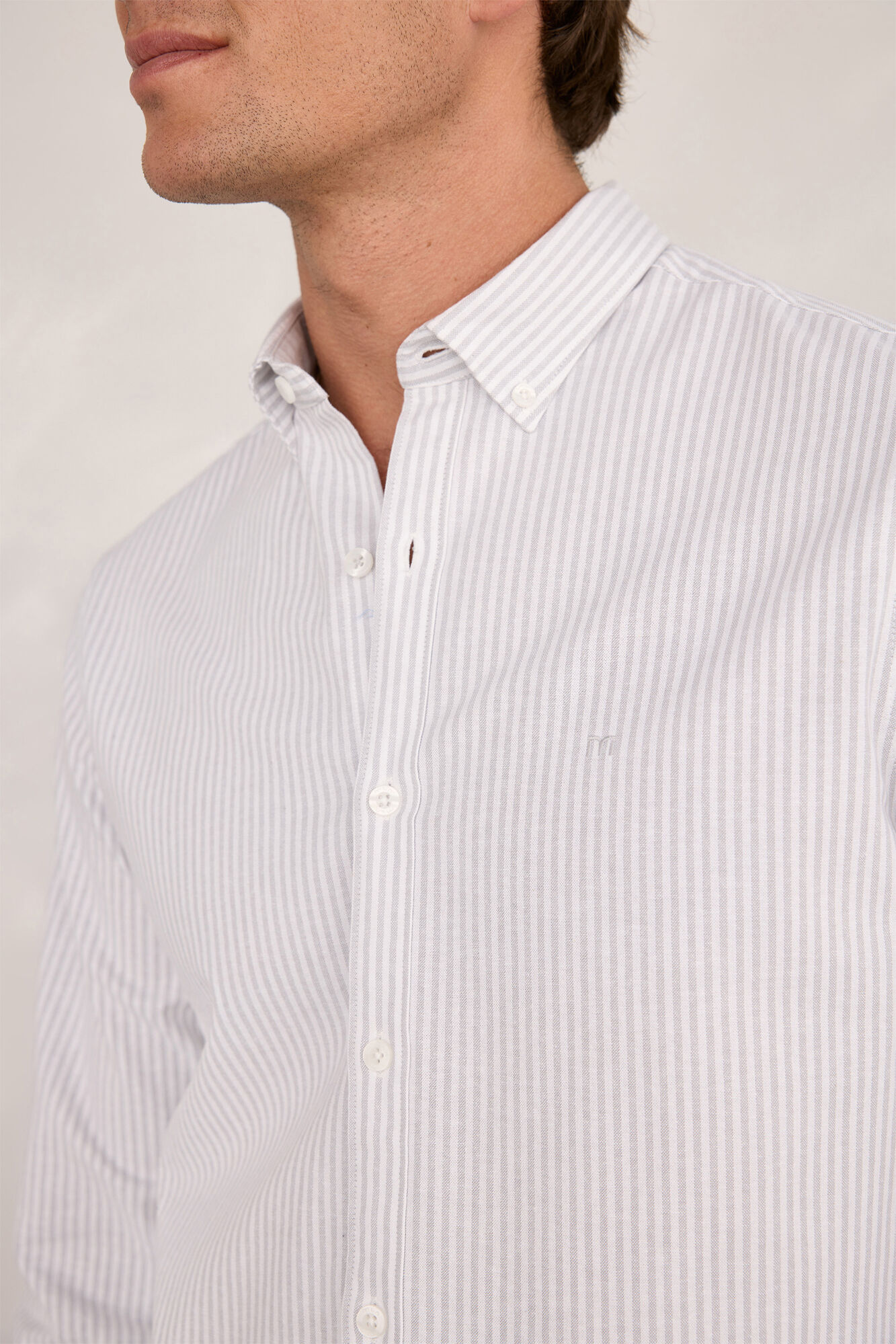 Milano Camisa deportiva a rayas  Gris Claro