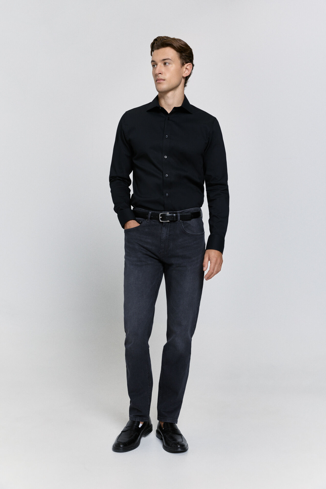 Milano Camisa de vestir entallado Negro