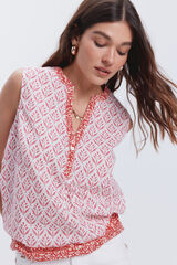 Fifty Outlet Blusa fluida estampada Rojo