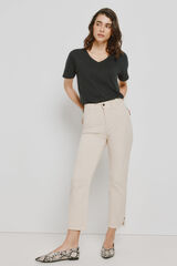 Milano Pantal&oacute;n de mezclilla de color Beige