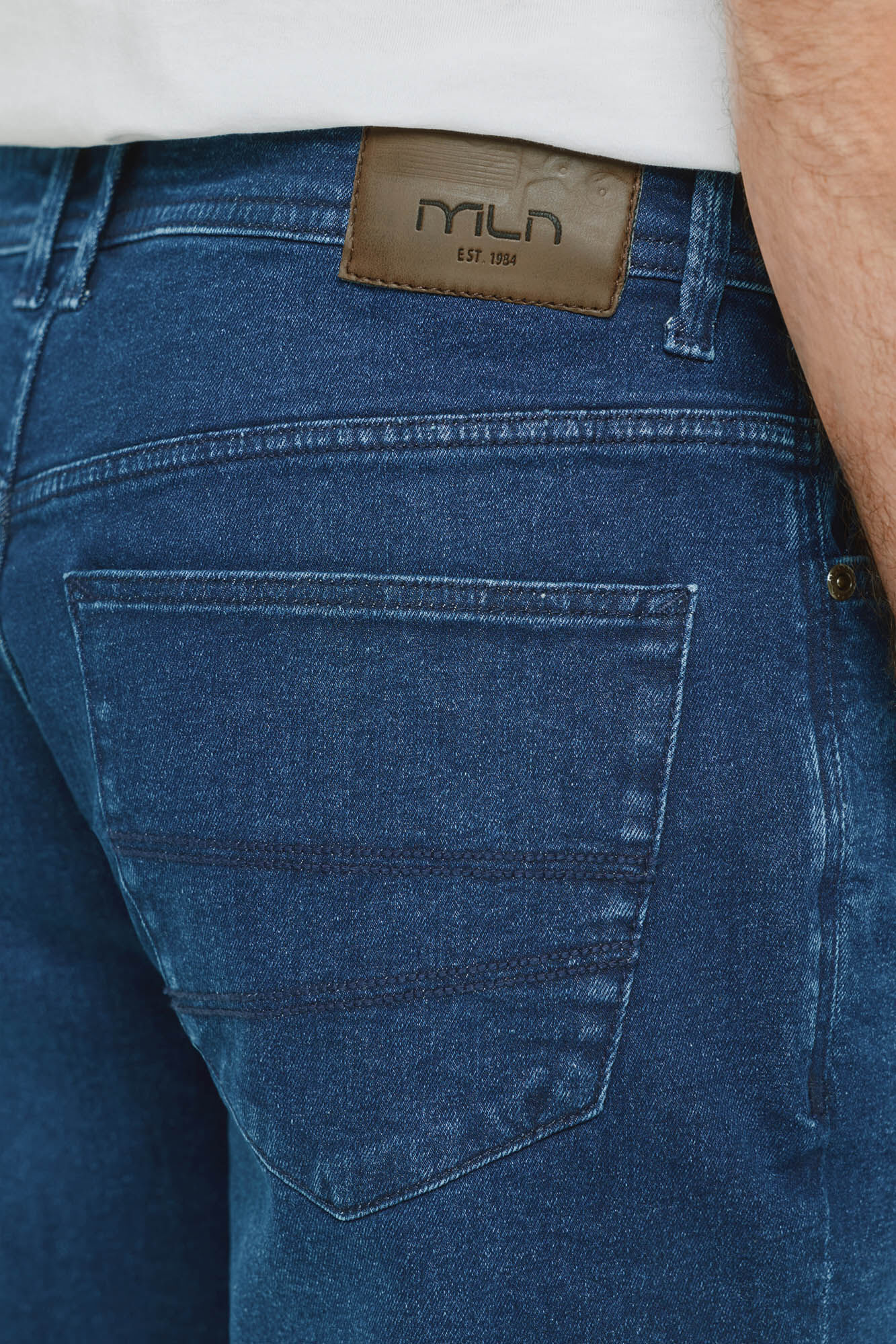Milano Bermuda de mezclilla regular fit Navy