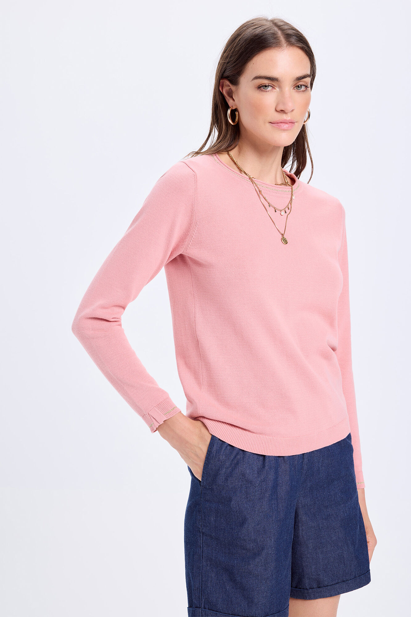 Milano Jersey de algod&oacute;n con detalle de lurex